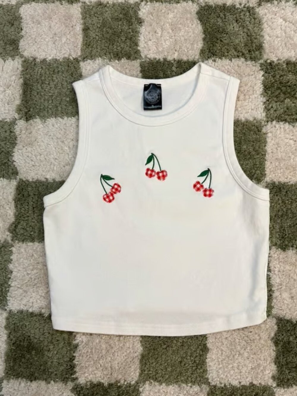 pacsun gingham cherry tank top